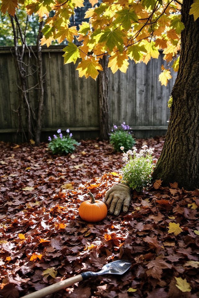autumn leaves as mulch