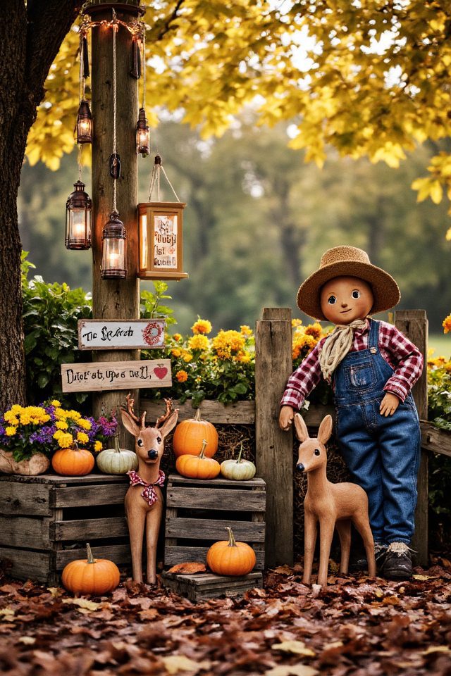 autumn themed garden decor