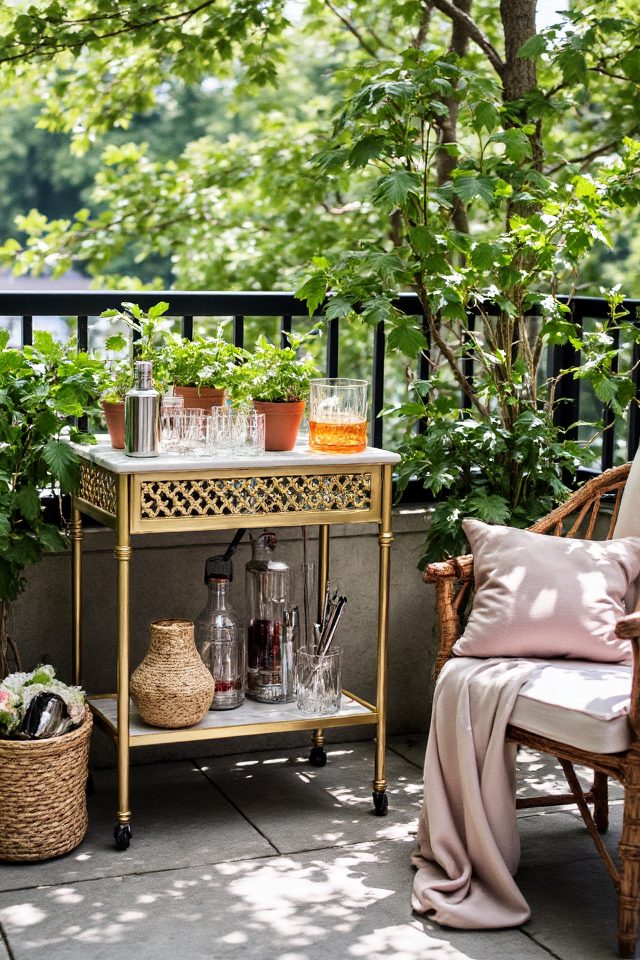 chic mini bar setup