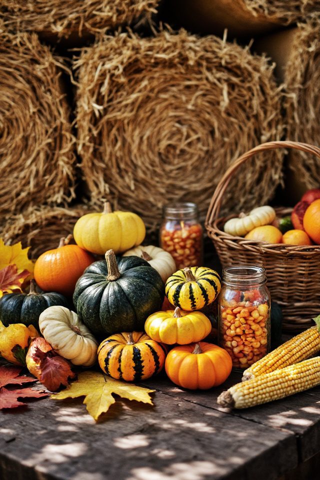 colorful autumn harvest displays