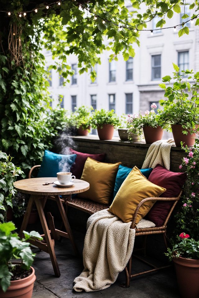 comfortable stylish balcony decor