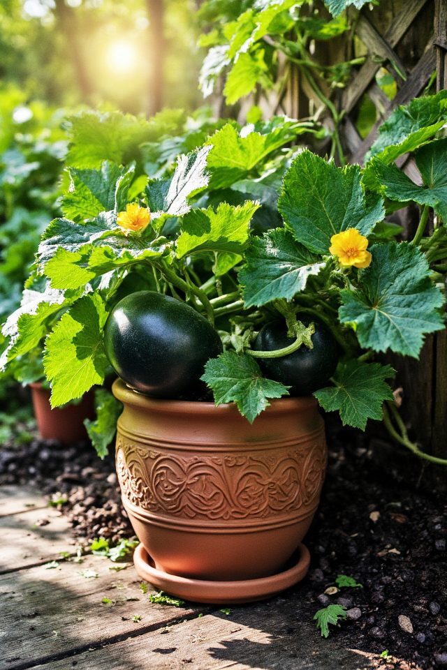 container gardening for squash