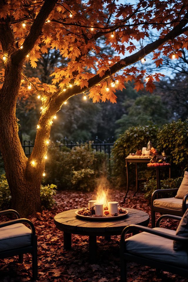 cozy ambiance with string lights