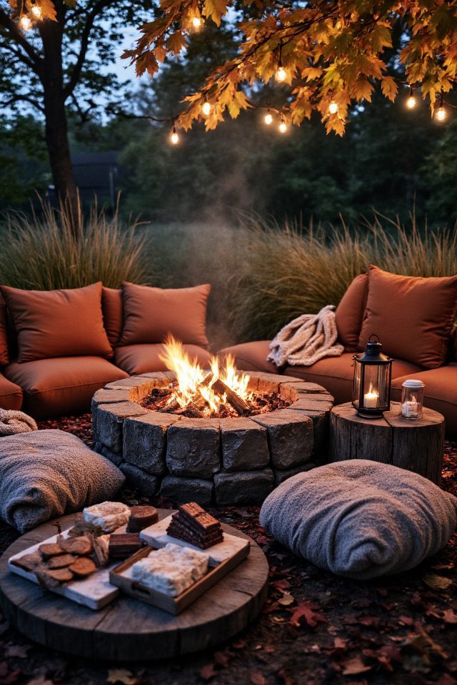 cozy autumn fire pit