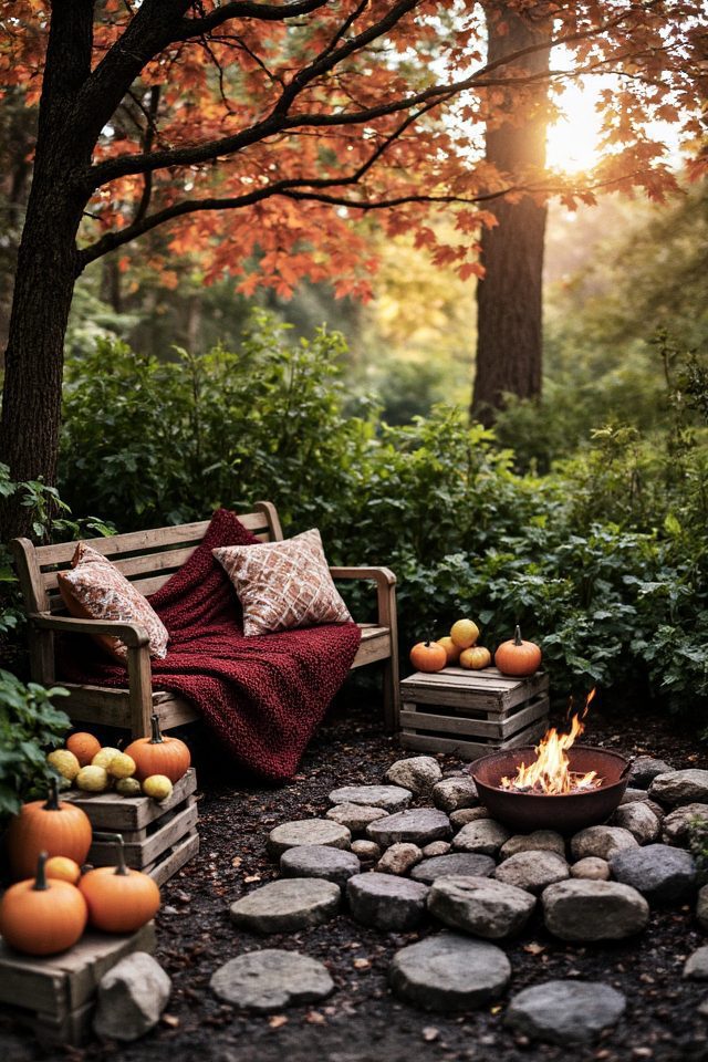 cozy autumn garden nook
