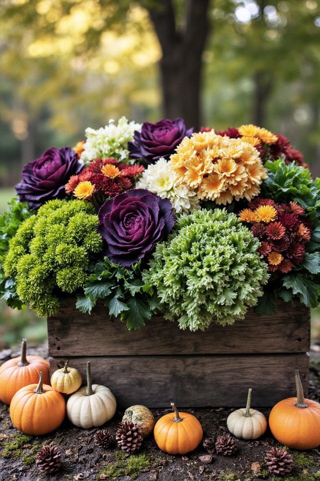 cozy autumn harvest display