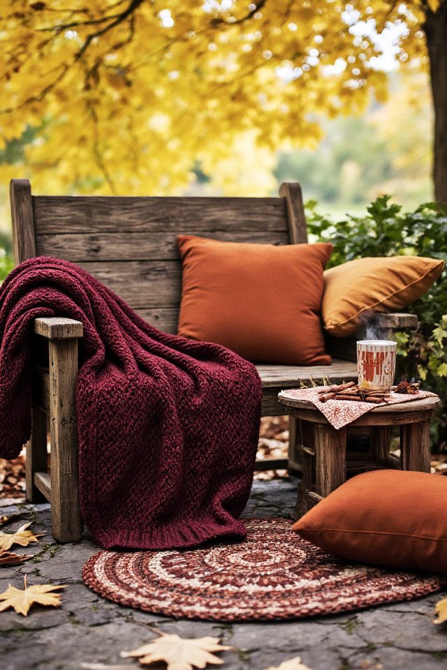 cozy autumn outdoor arrangement
