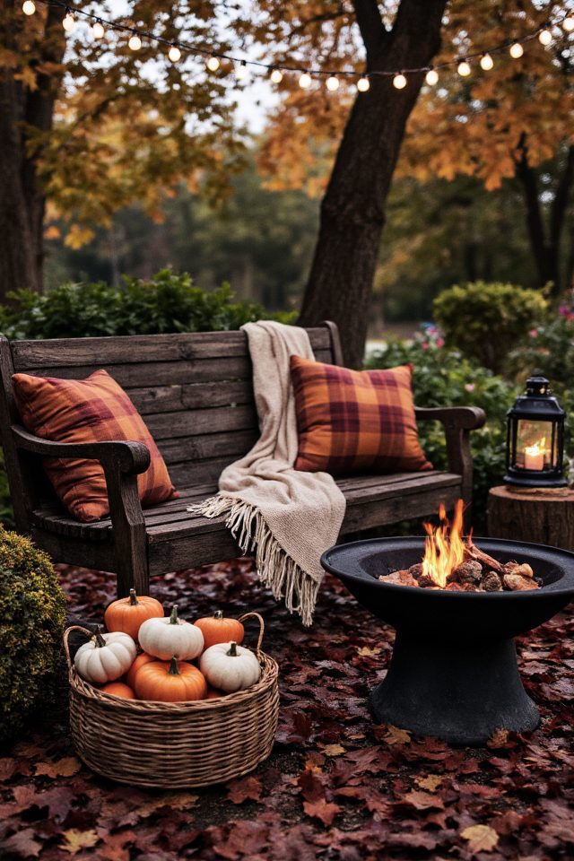 cozy autumn outdoor seating
