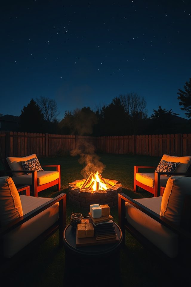 cozy backyard bonfire celebration