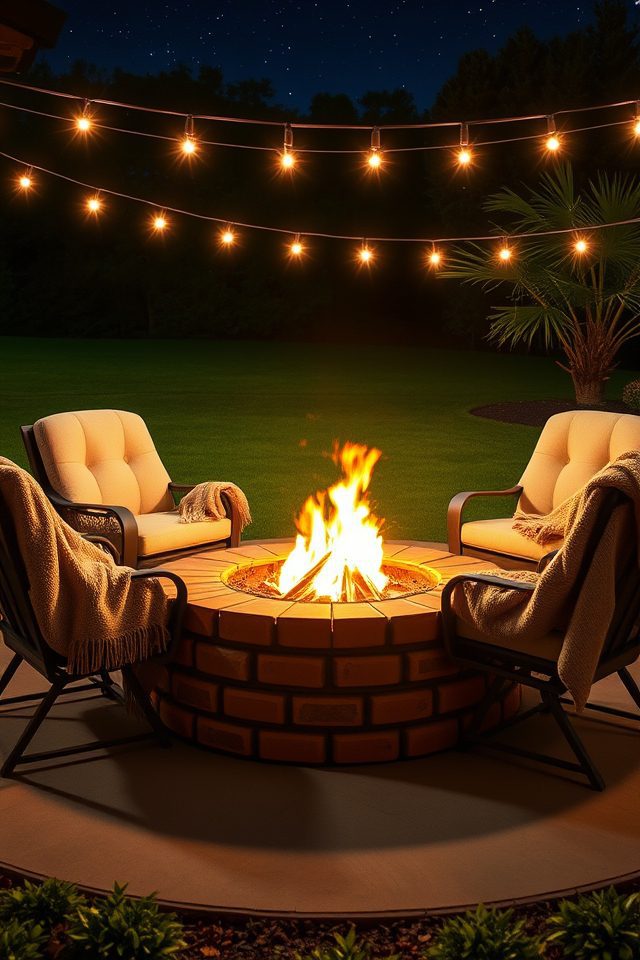 cozy backyard fire pit