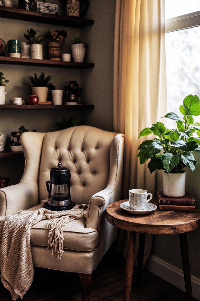 cozy coffee corner setup