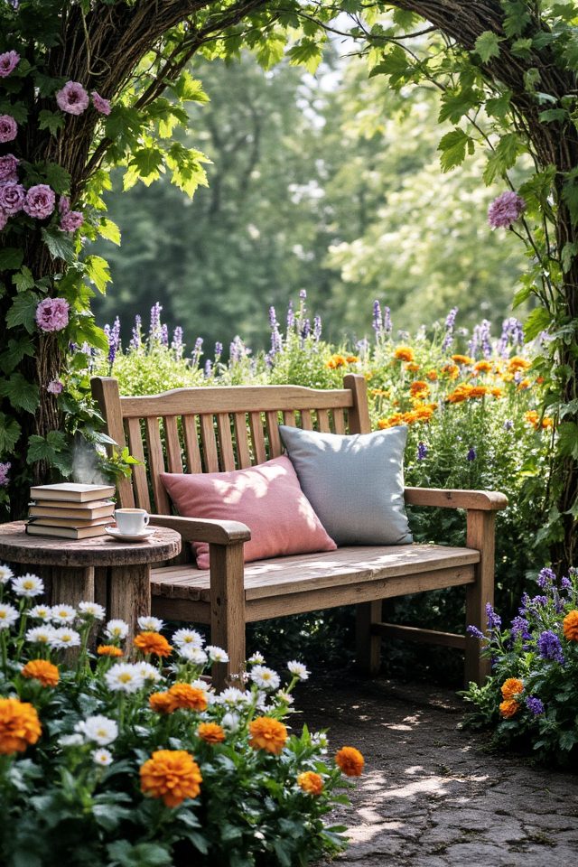 cozy floral reading nook