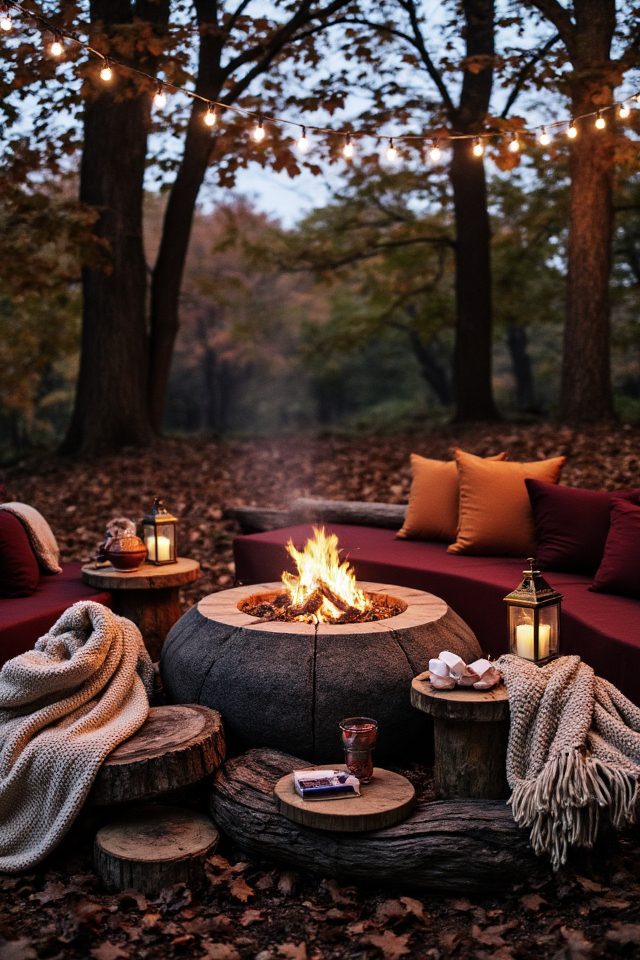cozy gathering fire pit