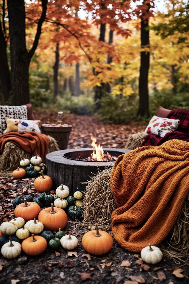 cozy hay bale seating