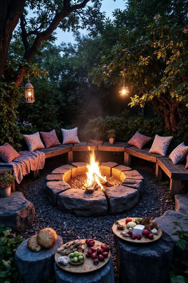 cozy hobbit inspired fire pit