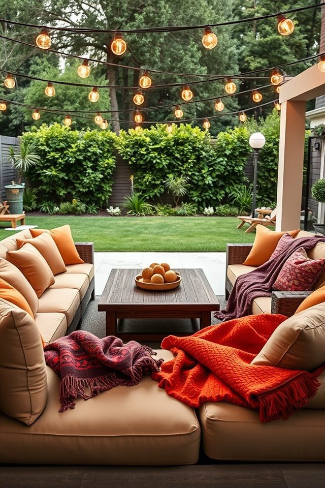 cozy outdoor lounge setup