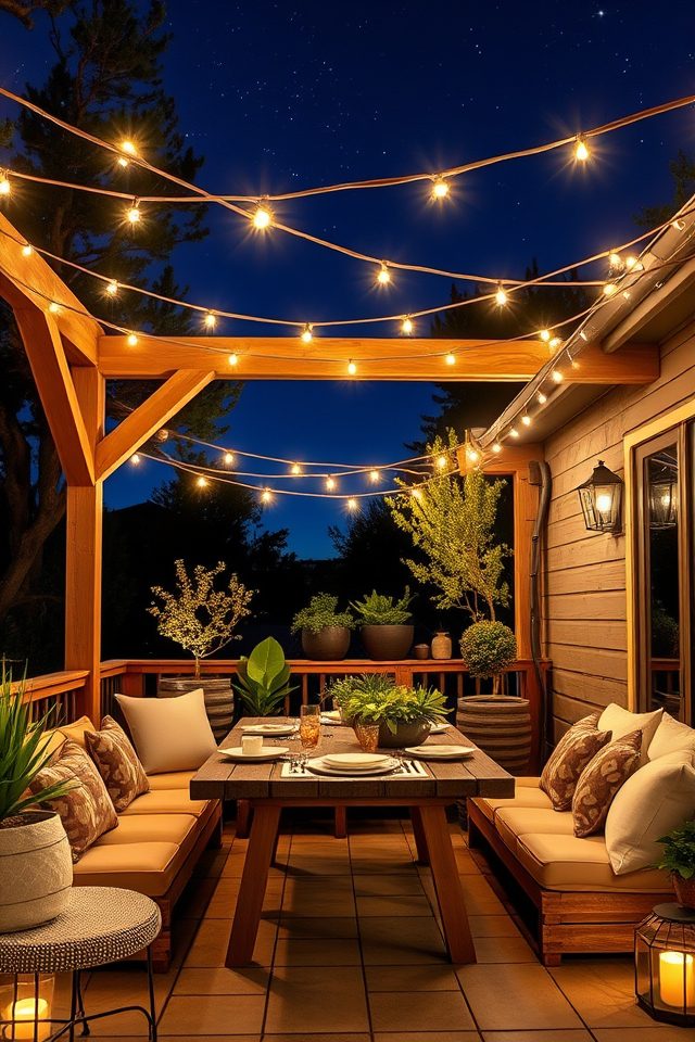 cozy patio string lights