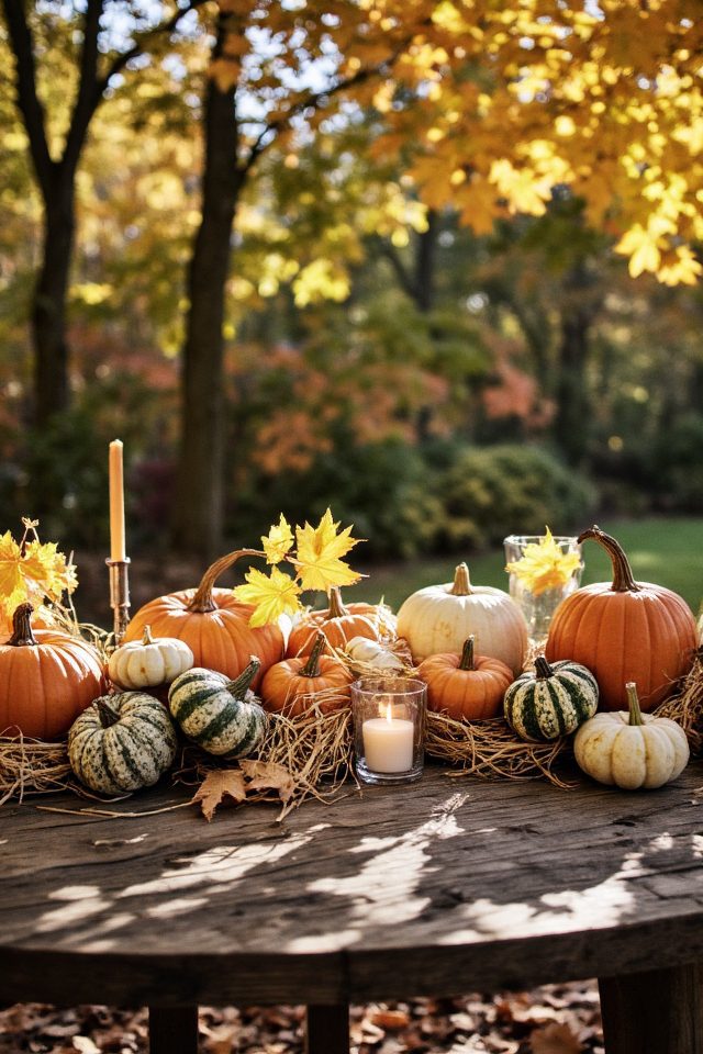 decorative pumpkins and gourds