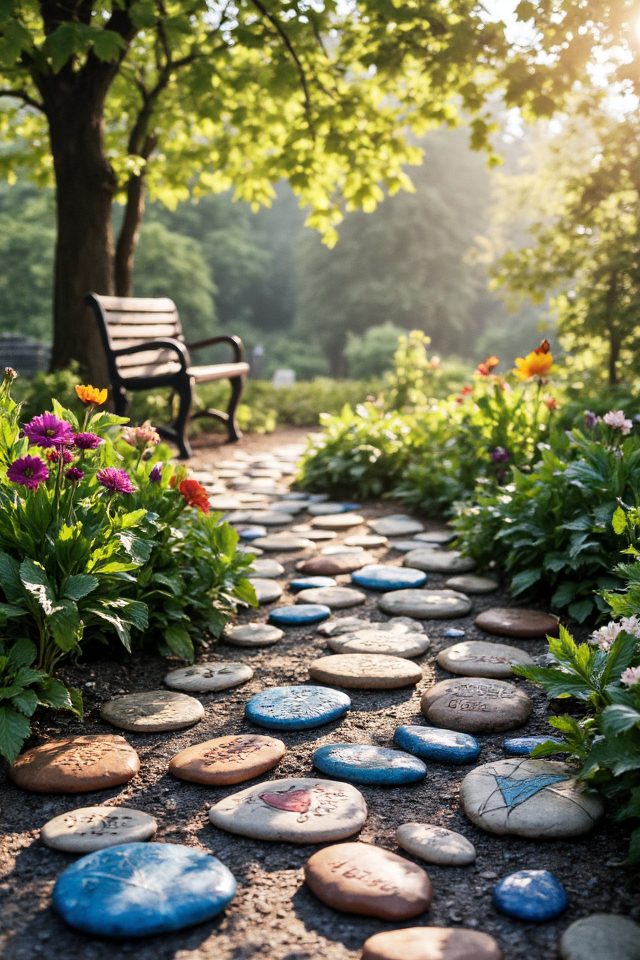 decorative stones storytelling path