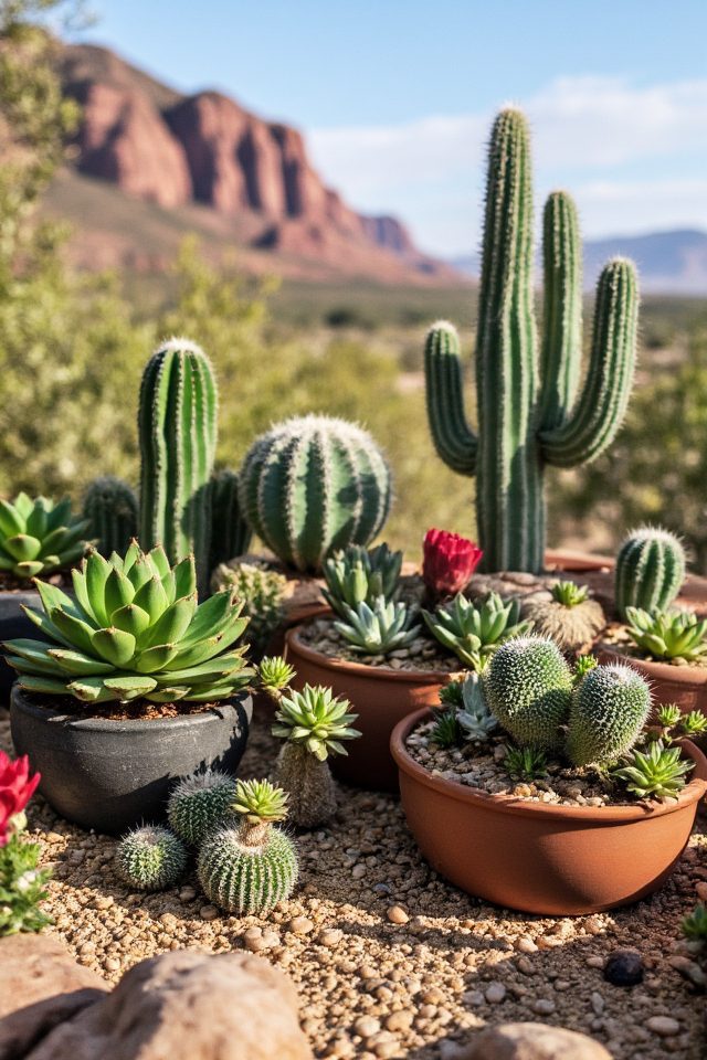 desert inspired succulent arrangements