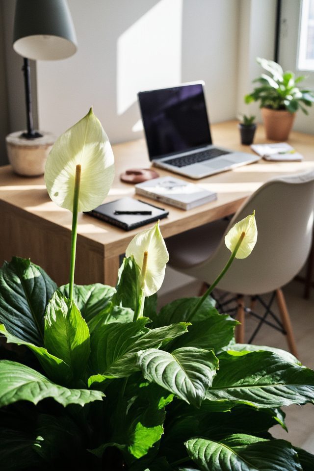 elegant air purifying indoor plant