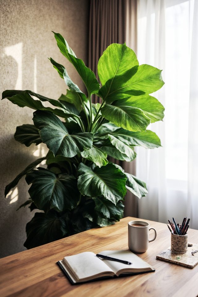 elegant tall air purifying plant