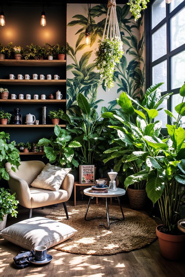 enchanted indoor coffee sanctuary