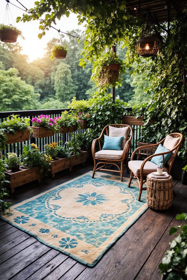 enhance balcony with outdoor rugs