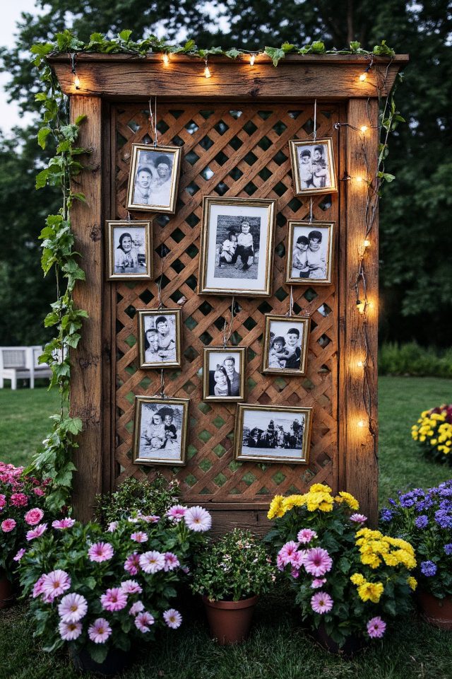 family photo garden trellis