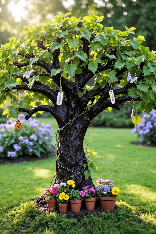 family tree with plants