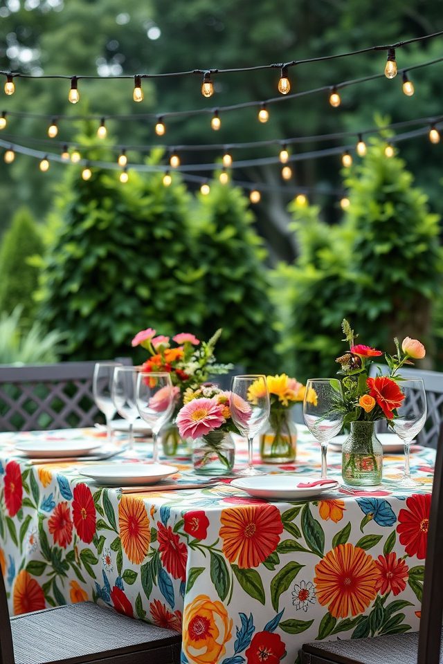festive outdoor dining setup
