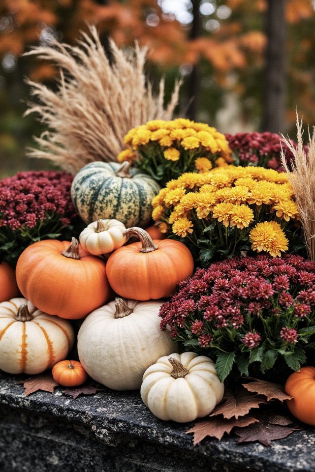 festive pumpkin container gardens