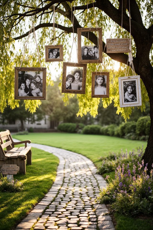framed memories in garden