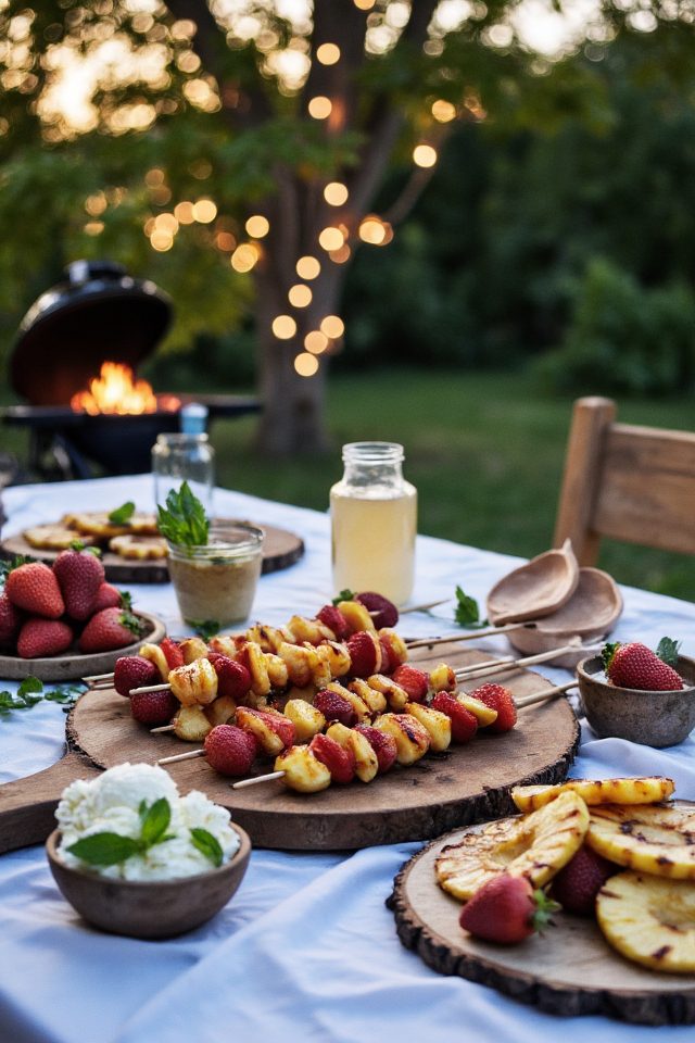 grilled fruit dessert station