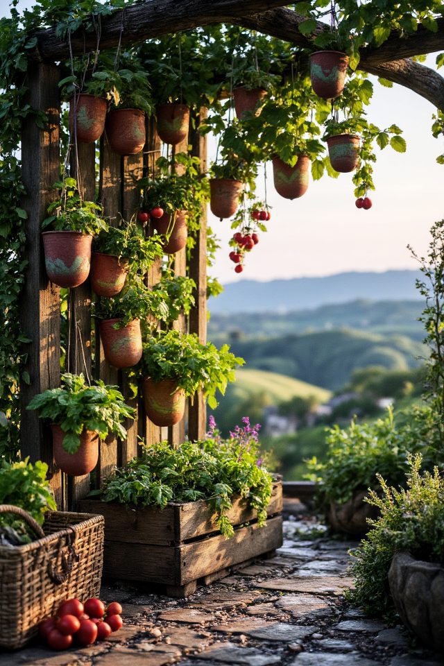 hanging vertical vegetable planters
