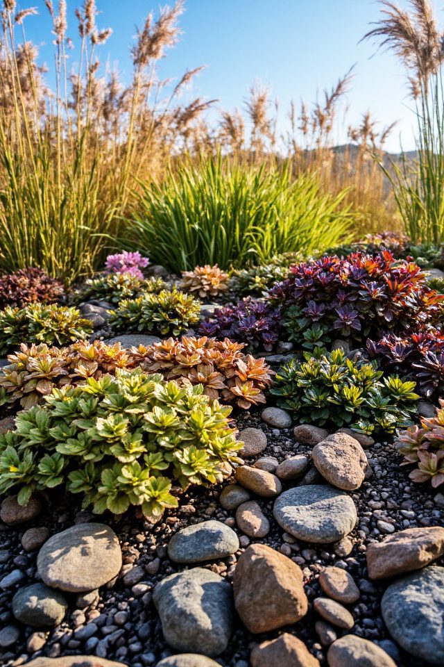 low maintenance autumn sedums garden