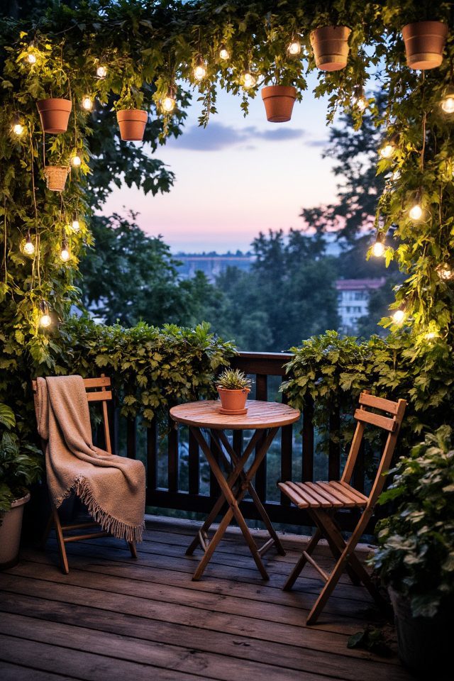 magical balcony string lights