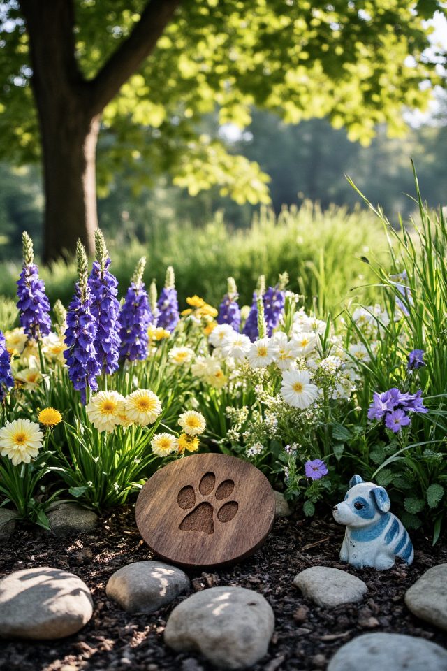 memorial tribute flower bed