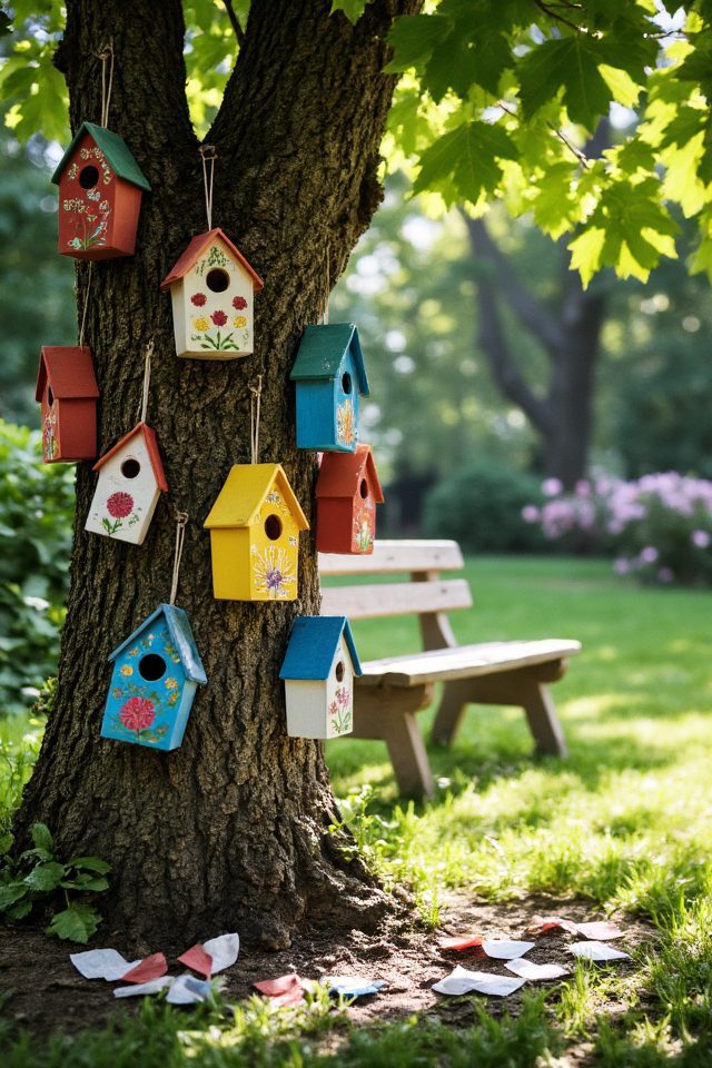 memory filled birdhouse tree