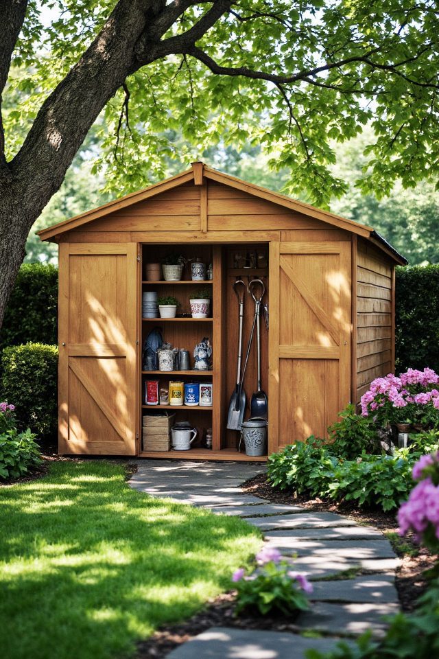 organized outdoor equipment storage