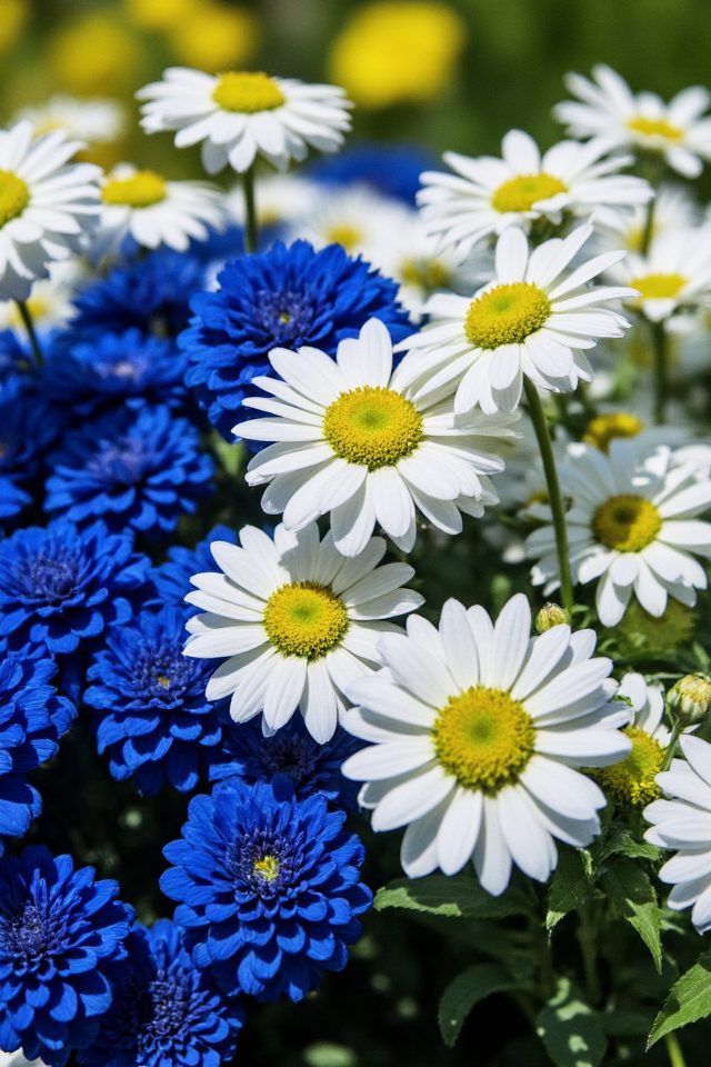patriotic floral arrangement displayed