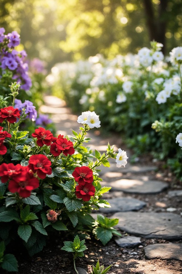 patriotic garden flower display