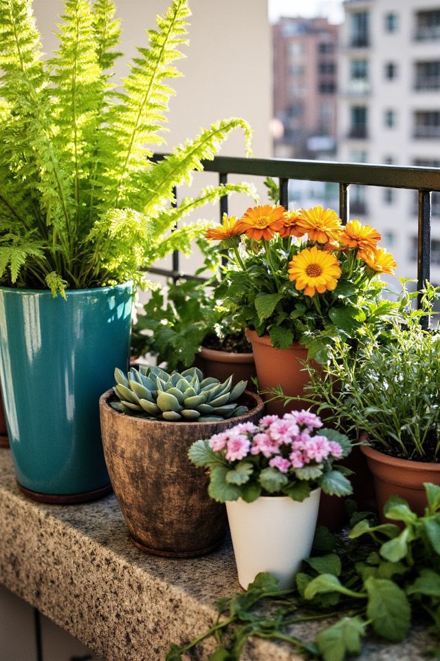 potted plants enhance balconies