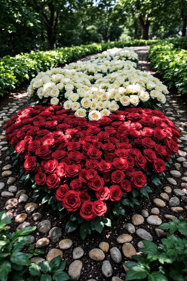 red and white roses