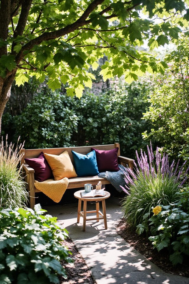 relaxation nook with benches