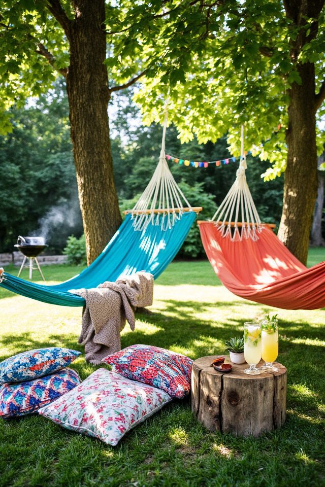 relaxing hammock lounge area