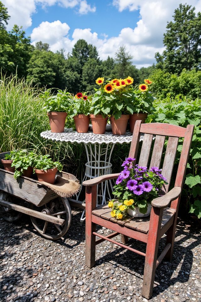 repurposed furniture for gardening