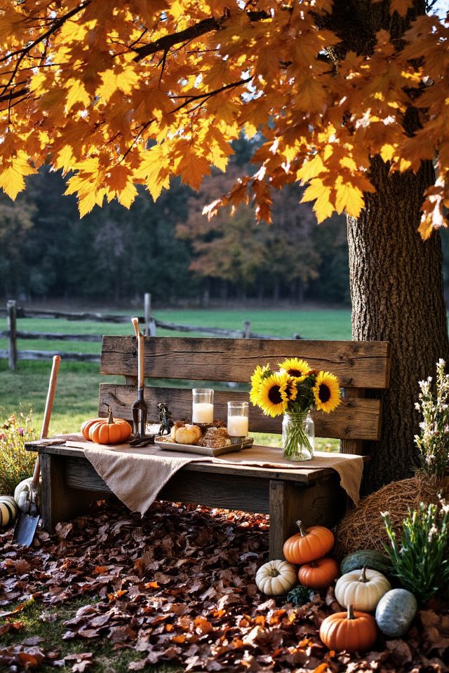 rustic autumn garden decor