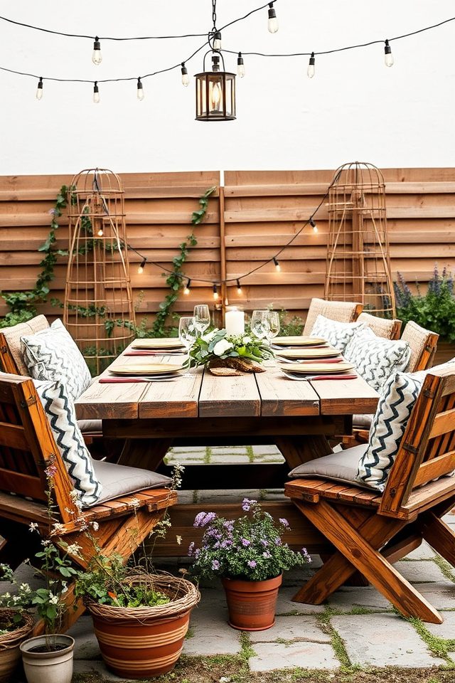 rustic picnic area setup