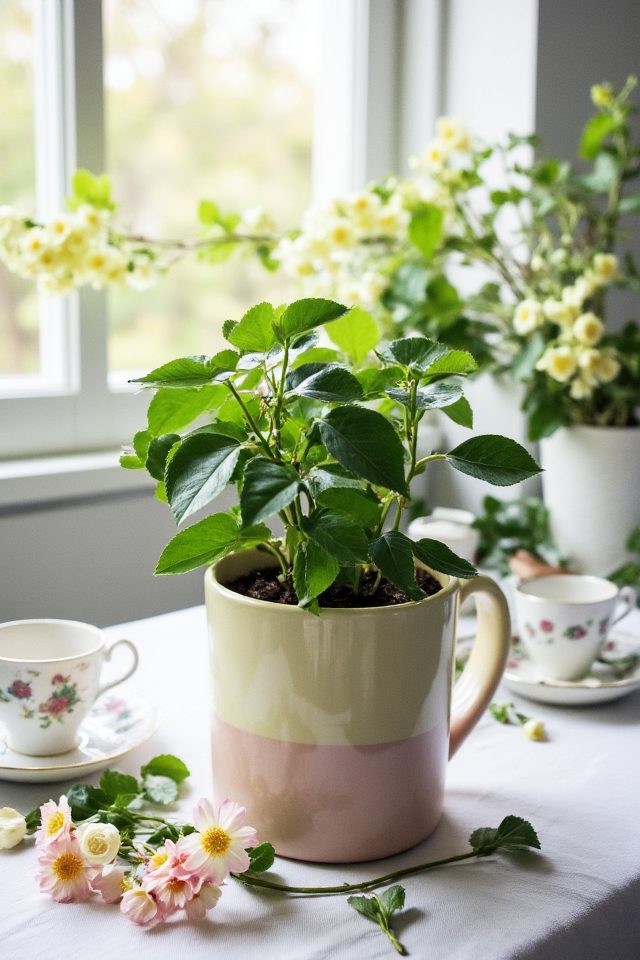 seasonal coffee plant decor